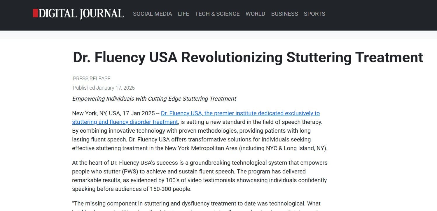 Press 14 Dr. Fluency USA Featured on Digital Journal