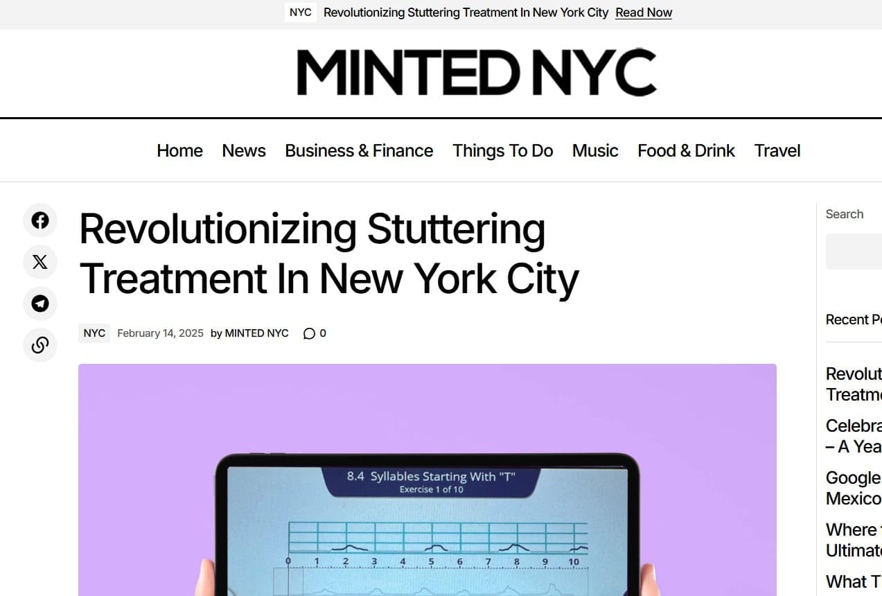 Press 13 MintedNYC.com - Dr. Fluency USA Stuttering Treatment