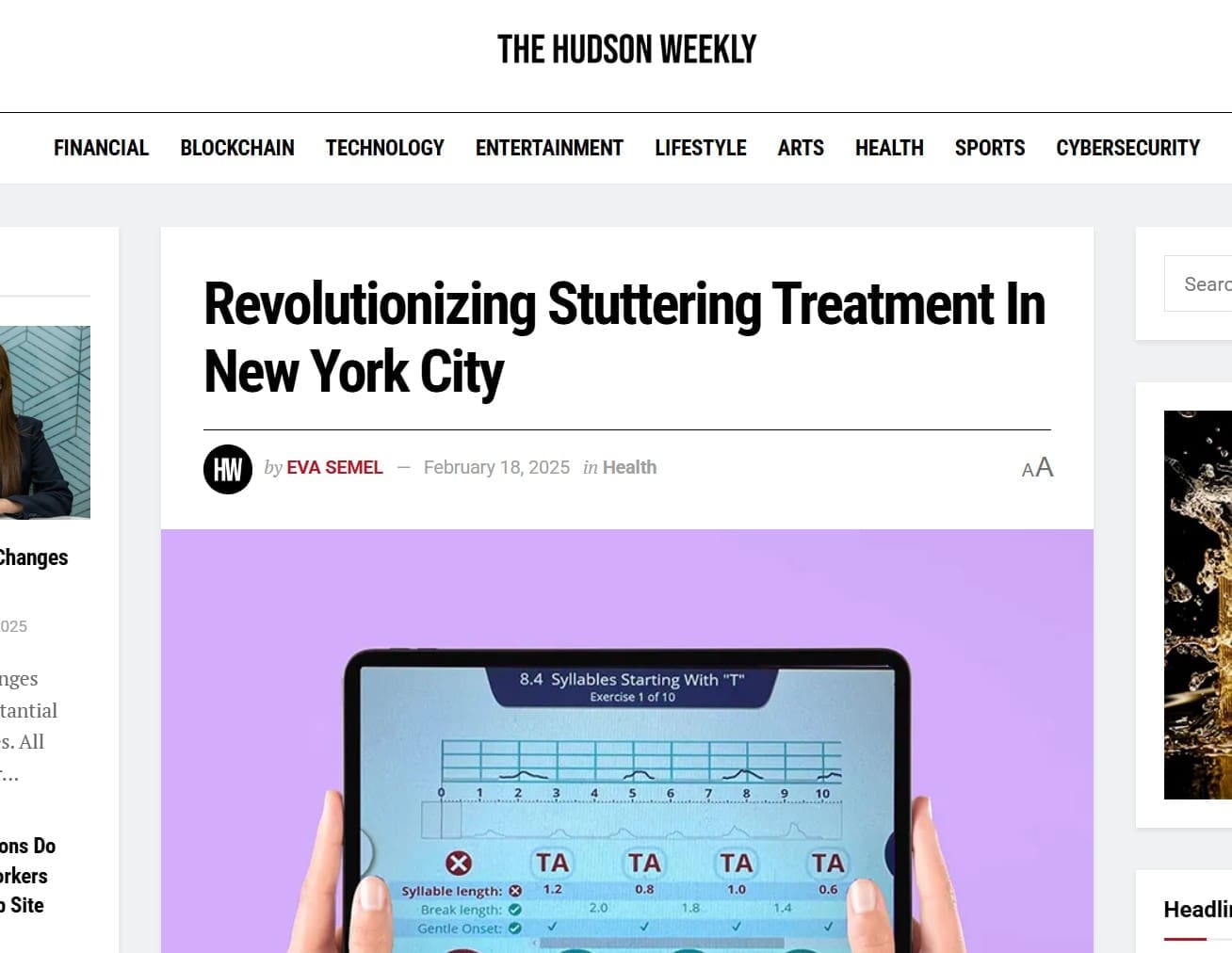 Press 12 Stuttering Treatment - The Hudson Weekly