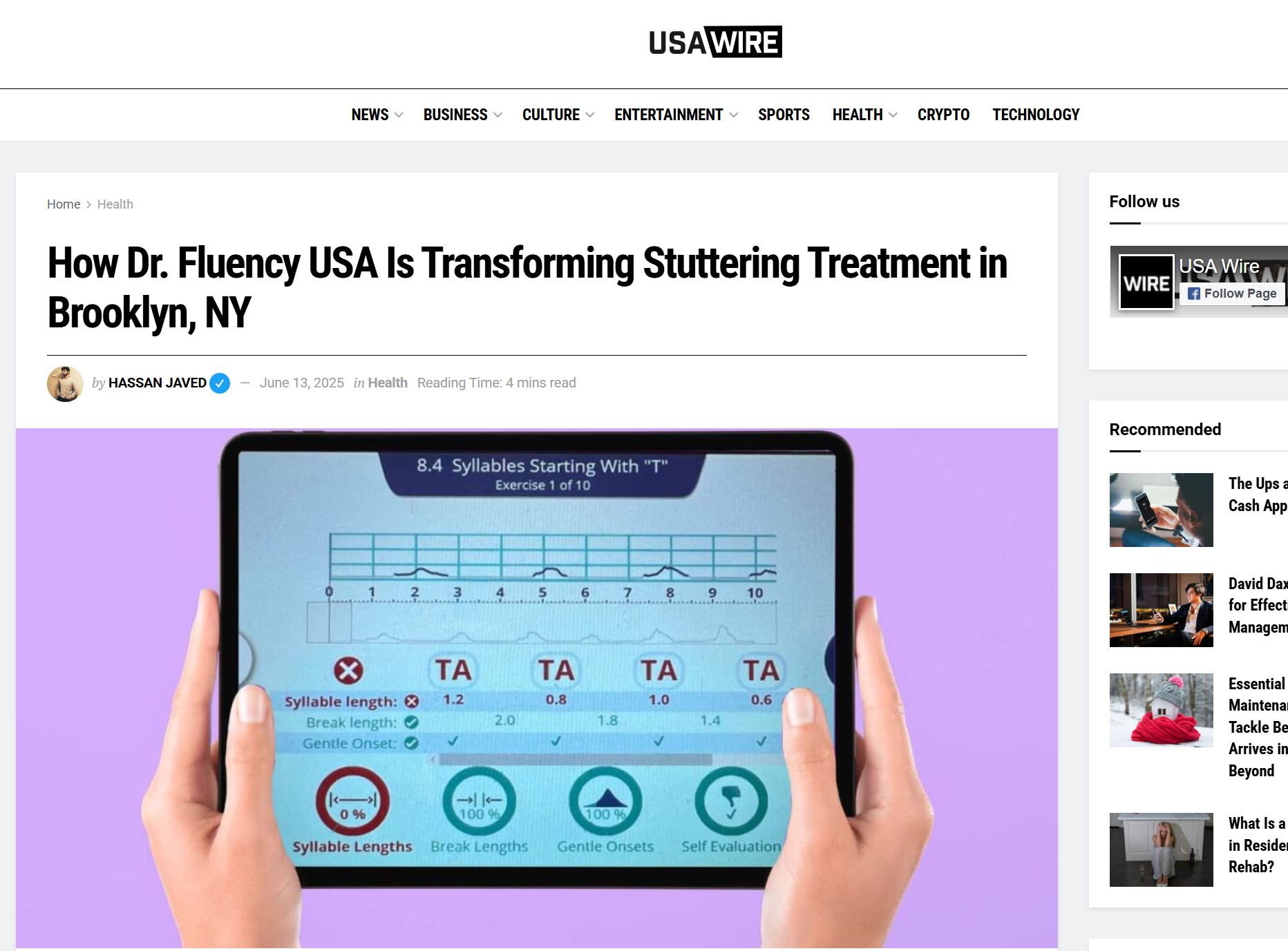 Press 8 USA Wire - Dr Fluency USA Article - June 2025